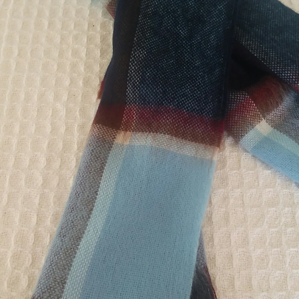 100% Brushed Acrylic Mens Plaid Scarf